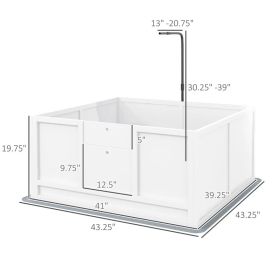 Whelping Box For Puppies With Pee Pad, Pig Rail, Adjustable Door For Small, Medium & Large Breed Dogs Birth,