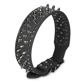 Dog Leather Collar Spiked Studded Pet Dog Collar Adjustable Neck Pitbull Mastiff Collar