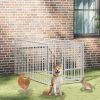 Dog Kennel Silver Steel Medium Durable Dog Kennel Rectangular