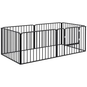 Dog Fence Outdoor 6 Panels 24" Height Indoor Steel Pet Exercise Pen DIY Design for Small Dogs