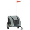 Pet Bike Trailer Grey Oxford Fabric, Iron, PVC Small Foldable