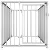 Dog Kennel Silver Steel Medium Durable Dog Kennel Rectangular