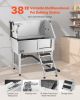 VEVOR 38 Inch Stainless Steel Dog Washing Station, Pet Grooming Tub with Hot & Cold Faucet, Showerhead, Home Wash Sink