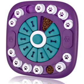 Dog Puzzle Food Feeder Slow Feeding Bowl Interactive Toy (Color: Purple, Type: Pet supplies)