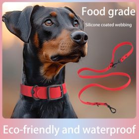 Pet Silicone Collar And Leash Set Comes With A Suitable For Small And Large Dogs, Waterproof And Easy To Clean (Option: M)