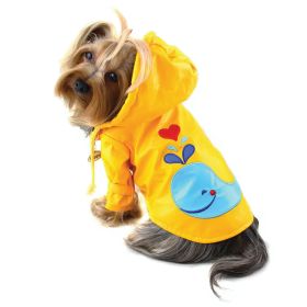 Splashing Whale Raincoat with Cotton Lining (Color: yellow, size: M)
