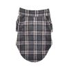 Flannel Dog Shirt - Dark Grey and Pink Plaid
