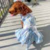 Blue Daisy Dog Dress with Matching Leash new Spring 2024