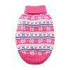Dog Cable Knit 100% Cotton Sweater    Snowflakes and Hearts Pink