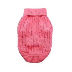 Dog Cable Knit 100% Cotton Sweater       Candy Pink (Option: XX-Small)
