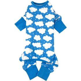 Cuddle Pup Pajamas - Blue and Clouds (Option: X-Small)