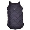 Reversible Fleece Lined Puffer Dog Coat - Black and White Plaid