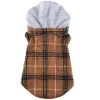Weekender Dog Sweatshirt Hoodie Brown and Black Plaid Flannel