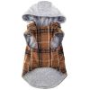 Weekender Dog Sweatshirt Hoodie Brown and Black Plaid Flannel